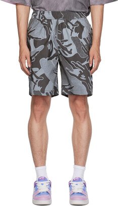 AAPE by A Bathing Ape Grey Printed Shorts