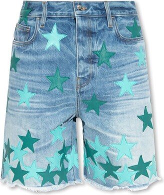 Star Patch Denim Shorts