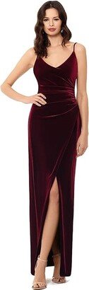 Long Velvet (Burgundy) Women's Dress