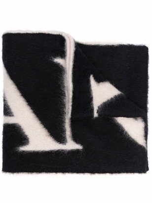 Intarsia-Knit Logo Scarf-AC