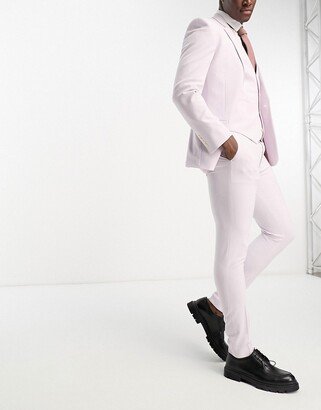 Wedding super skinny suit pants in pale pink