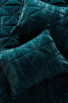 Plush Crushed Velvet Quilted Shams, Set of 2