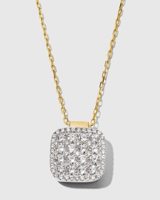 Large Firenze II Diamond Cushion Pendant Necklace