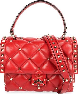 Valentino Candystud Red Quilted Leather