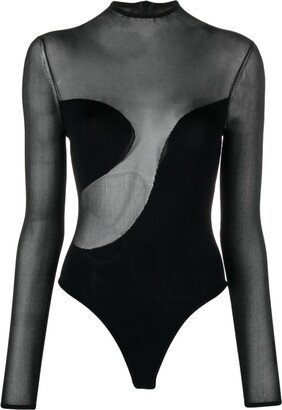 Mesh-Panelled Bodysuit