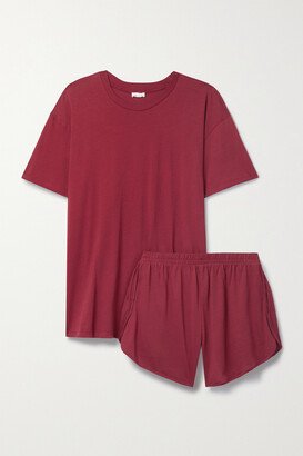 Courtney Organic Pima Cotton-jersey Pajama Set - Burgundy