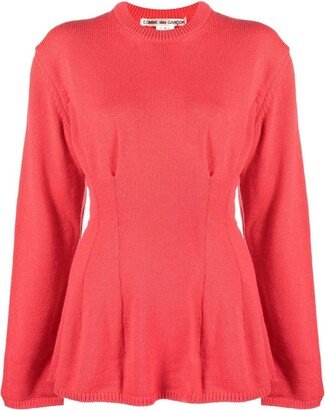 Peplum-Hem Crew Neck Jumper