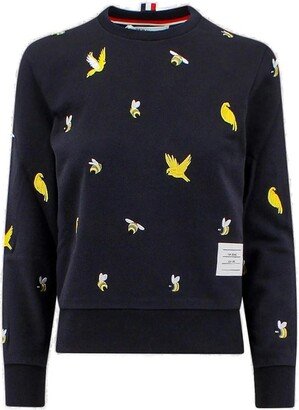 Animal Embroidered Crewneck Jumper