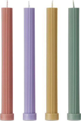 BLACK BLAZE Multicolor Column Pillar Party Candle Set, 4 pcs