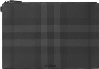 Large Check Zip Pouch