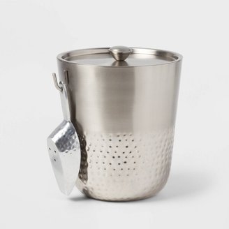 Hammered Metal Ice Bucket with Ice Scoop