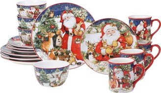 Magic Of Christmas Santa 16Pc Dinnerware Set-AA