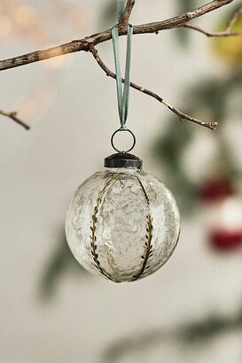 Leafy Etched Glass Ornament