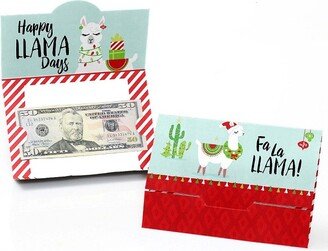 Big Dot of Happiness Fa La Llama - Christmas and Holiday Party Money and Gift Card Holders - Set of 8