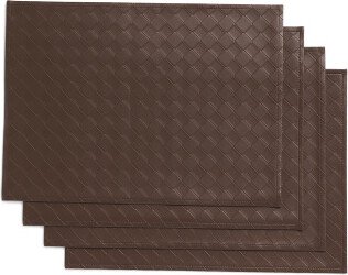 Set Of 4 Faux Leather Placemats-AC