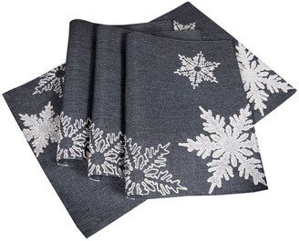 Glisten Snowflake Embroidered Christmas Placemats, 14