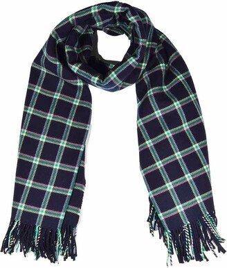 Plaid-checked Fringed Scarf