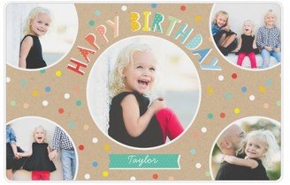 Placemats: Happy Birthday Placemat, Beige