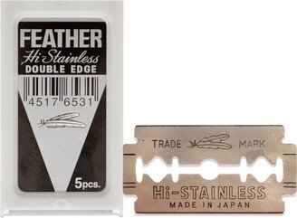 Feather Hi Stainless Double Edge Razor Blades by for Unisex - 5 Pc Blades