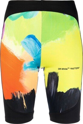 Brush Stroke biker shorts