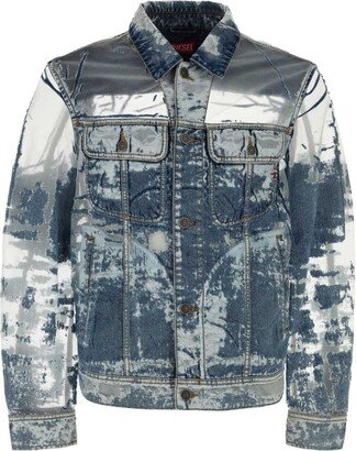 Washed Distressed Buttoned Denim Jacket