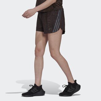 Run Icons 3-Stripes Crocodile Print Running Shorts