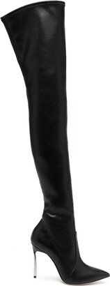 Blade thigh-high boots