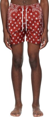 Red Bandana Paisley Swim Shorts