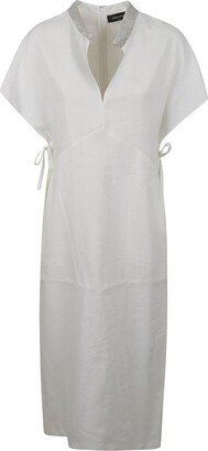 V-Neck Bow-Sided Dress