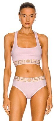 Greca Border Sports Bra in Pink