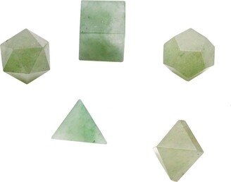 Aventurine Platonics Solids Sacred Geometry Set Of Five