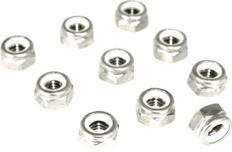 Zspec M3-0.5 Nylon Lock Nuts, Stainless Sus304, 10-Pack