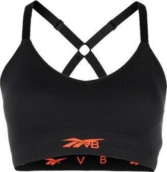 logo-print Workout bra