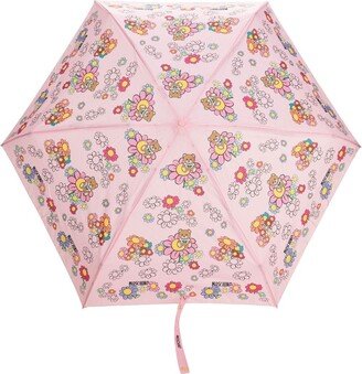 Teddy Bear floral-print umbrella-AA