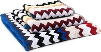 Zigzag-Woven Towels (Pack Of Three)