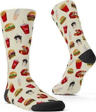 Socks: Fast Food Burgers Fries And Sundaes - Multicolor Custom Socks, Multicolor