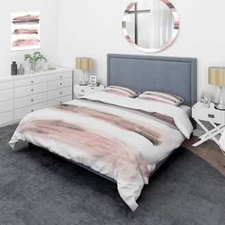 Designart 'Pink and Blue Clouds With Beige Spots II' Modern Duvet Cover Comforter Set