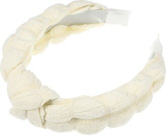 Unique Bargains Cute Makeup Puffy Spa Fabric Headband 1 Pc Beige