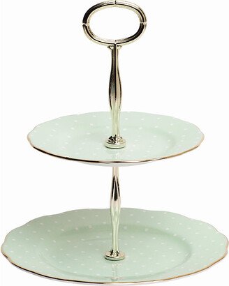 Polka Rose Vintage 2-Tier Cake Stand