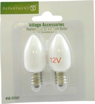 Accessory 12 Volt Light Bulbs Replacement - Two Replacement Bulbs 2 Inches - Village Accessories - 53161 - Glass - White