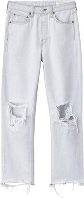 Maya High Rise Slim Ditch Plain Ripped Jeans In White