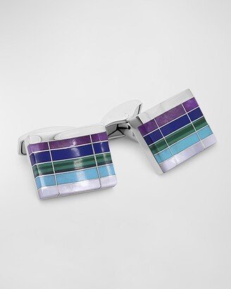 Men's Multi-Stone Mosaic City Line Cufflinks