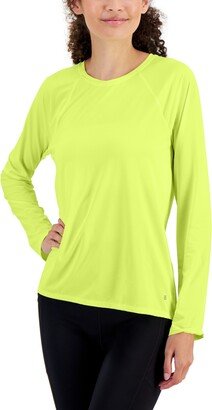 Id Ideology Women's Active Perforated Tie-Back Long-Sleeve Top, Created for Macy's