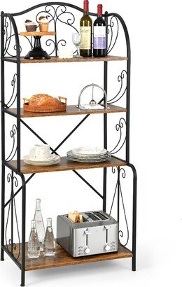 4-Tier Kitchen Bakers Rack Microwave Storage Rack Bookshelf - See Details