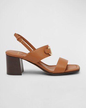 Lou Leather Gancio Slingback Sandals