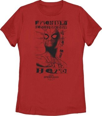 Women's Spider-Man: No Way Home Friendly Neighborhood Hero T-Shirt - Red - X Large