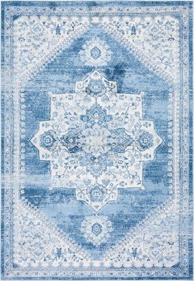 Brentwood BNT885 Power Loomed Area Rug - Ivory/Blue - 5'3x7'6