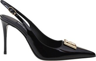 Slingback In Black Glossy Calfskin