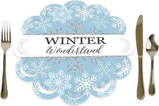 Big Dot of Happiness Winter Wonderland - Snowflake Holiday Party and Winter Wedding Round Table Decorations - Paper Chargers - Place Setting For 12