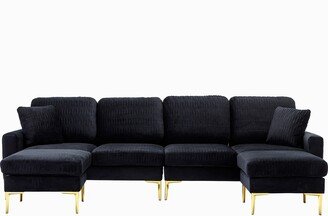 Velvet U-Shape Sectional sofa